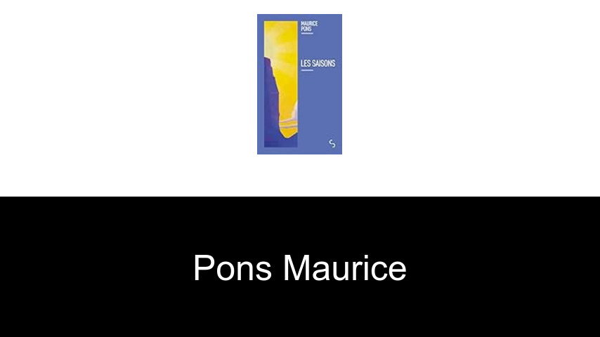 livres de Pons Maurice