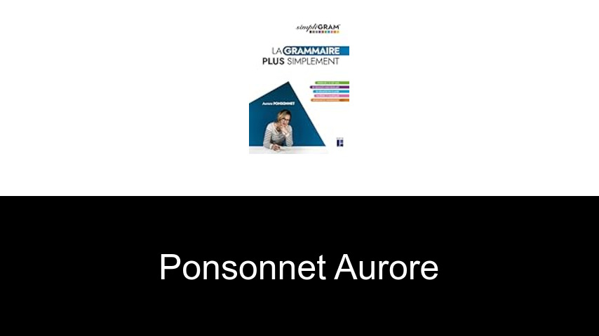 livres de Ponsonnet Aurore