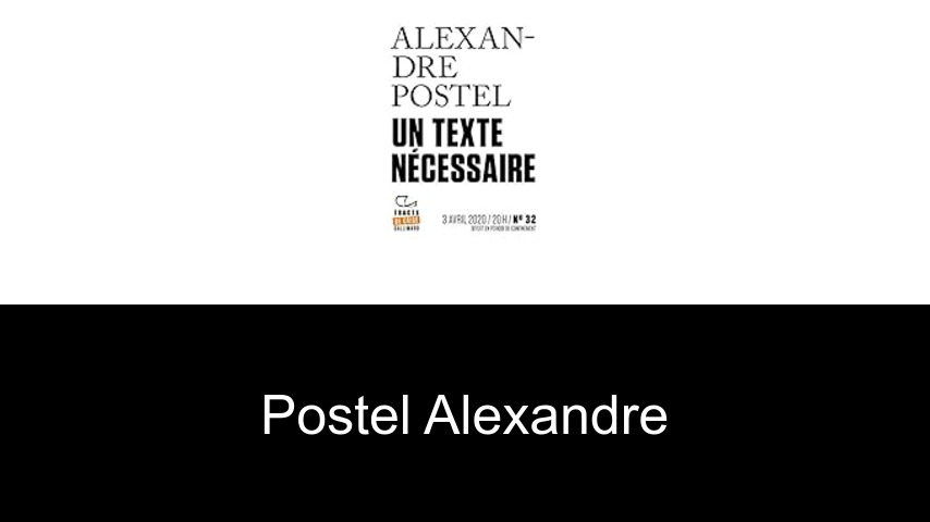 livres de Postel Alexandre