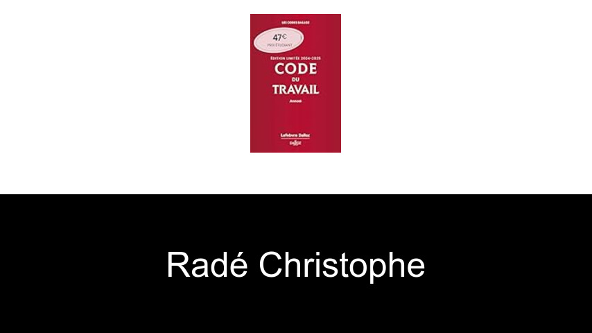 livres de Radé Christophe