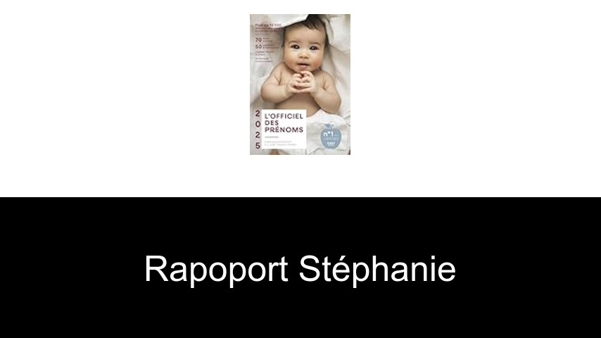 livres de Rapoport Stéphanie