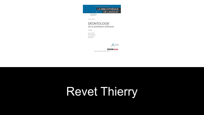 livres de Revet Thierry