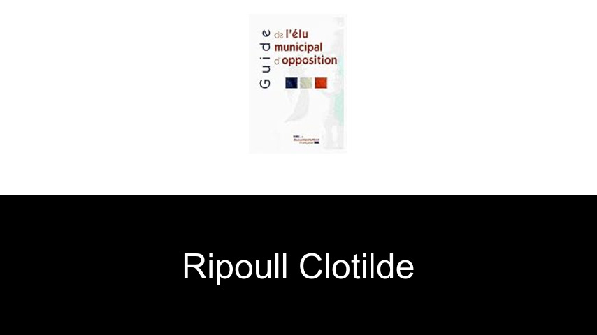 livres de Ripoull Clotilde