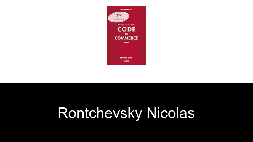 livres de Rontchevsky Nicolas