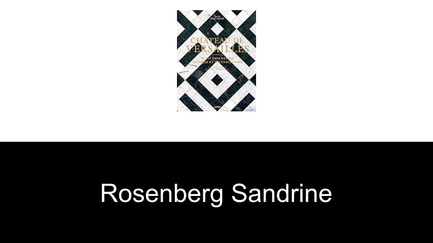 livres de ROSENBERG Sandrine