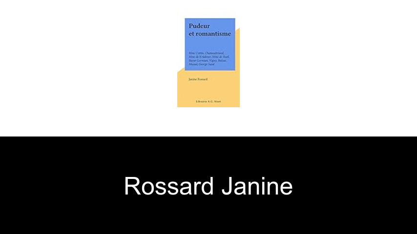 livres de Rossard Janine
