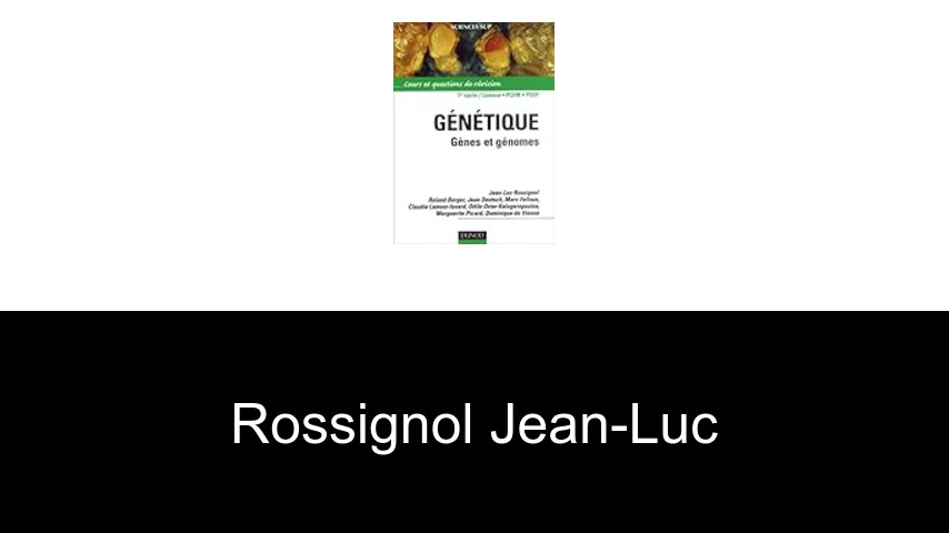 livres de Rossignol Jean-Luc