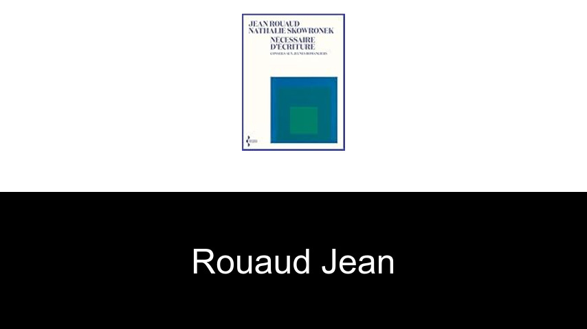 livres de Rouaud Jean