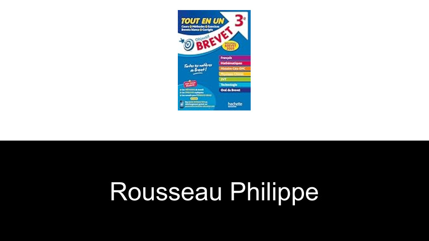 livres de Rousseau Philippe