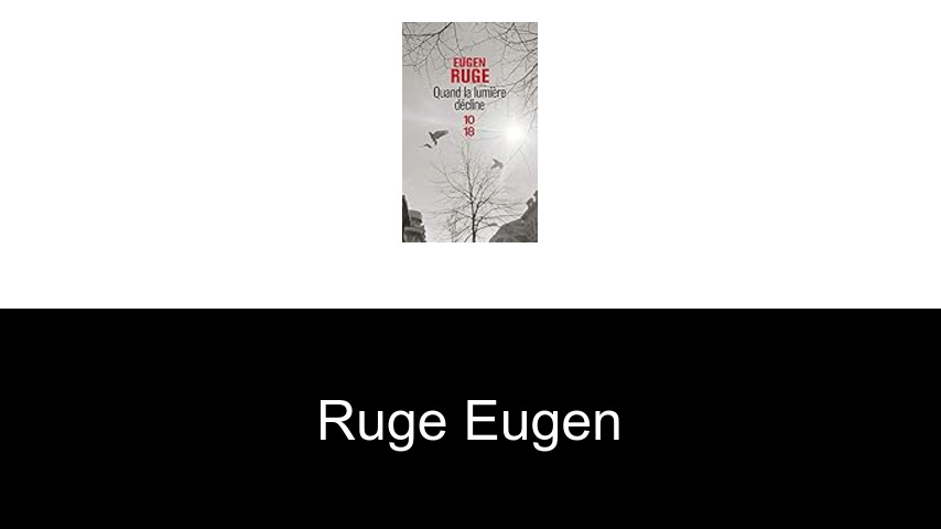 livres de Ruge Eugen