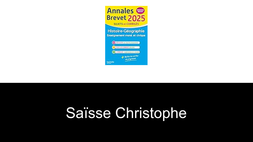 livres de Saïsse Christophe