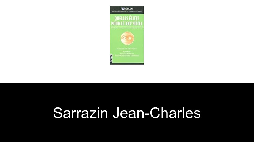 livres de Sarrazin Jean-Charles