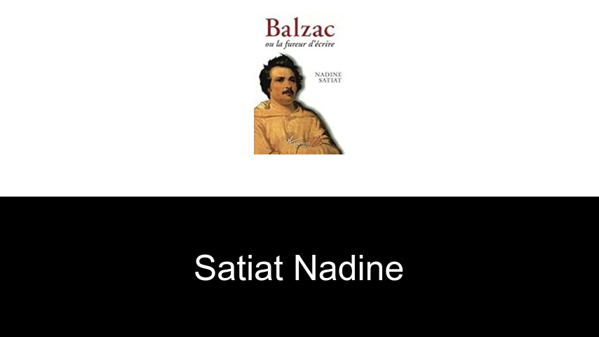 livres de Satiat Nadine