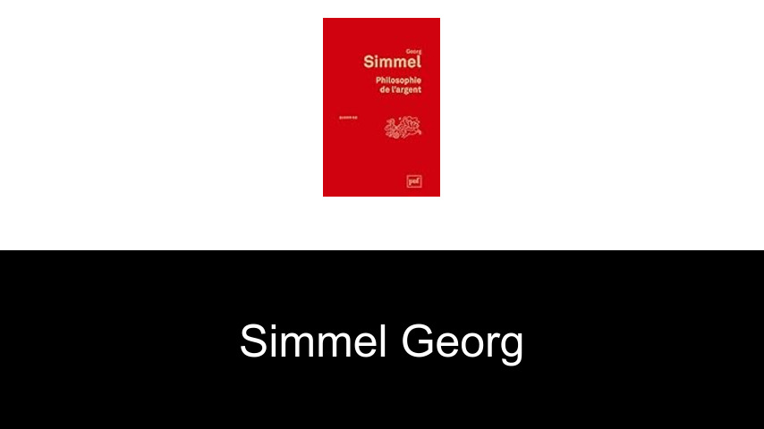 livres de Simmel Georg