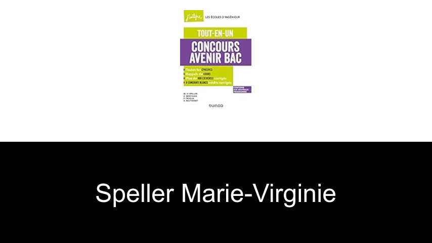 livres de Speller Marie-Virginie