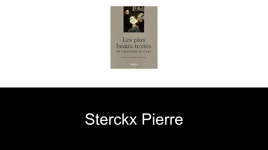 livres de Sterckx Pierre