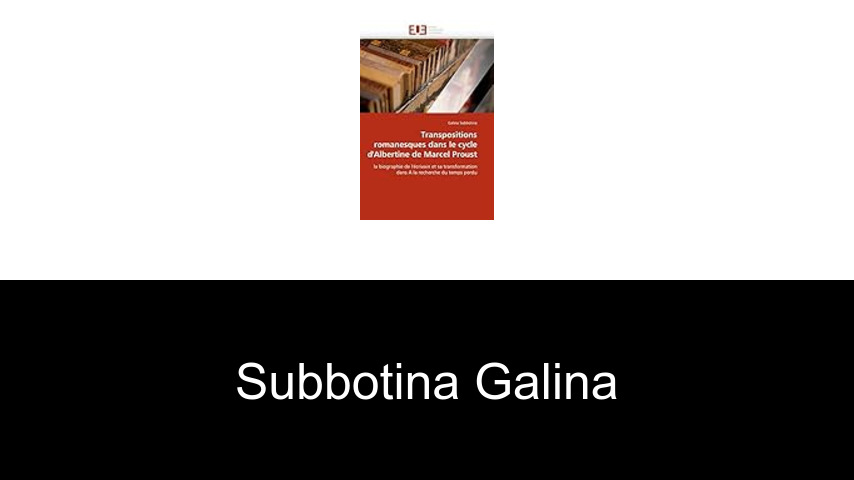 livres de Subbotina Galina