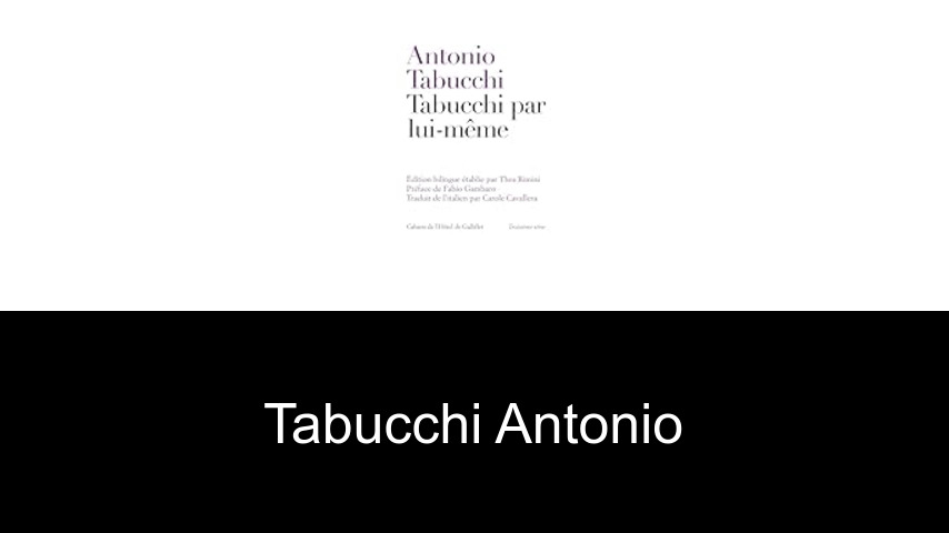 livres de Tabucchi Antonio