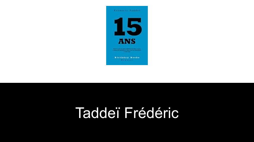 livres de Taddeï Frédéric