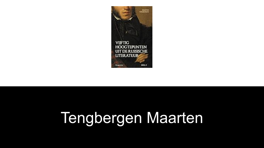 livres de Tengbergen Maarten