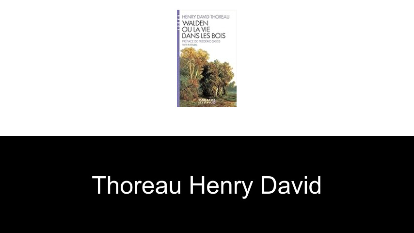 livres de Thoreau Henry David
