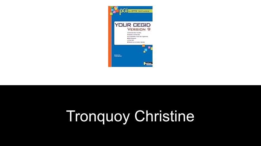 livres de Tronquoy Christine