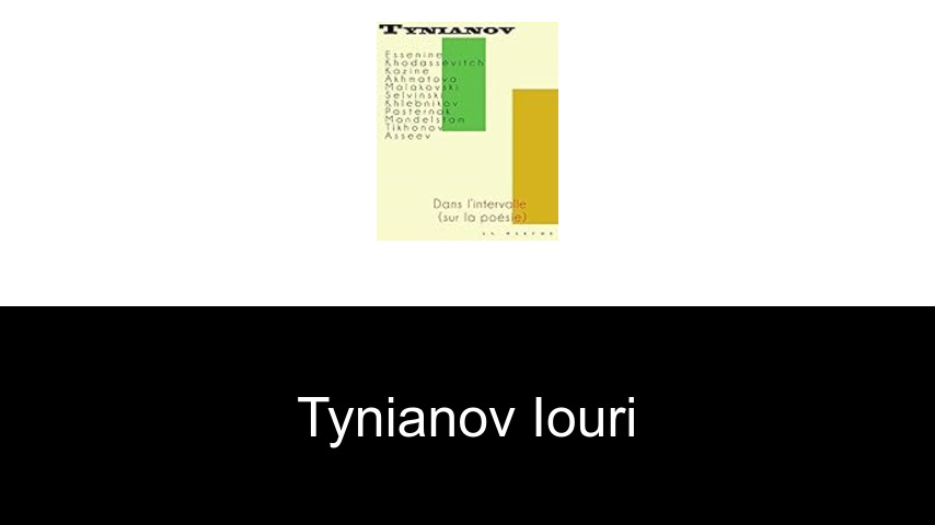 livres de Tynianov Iouri