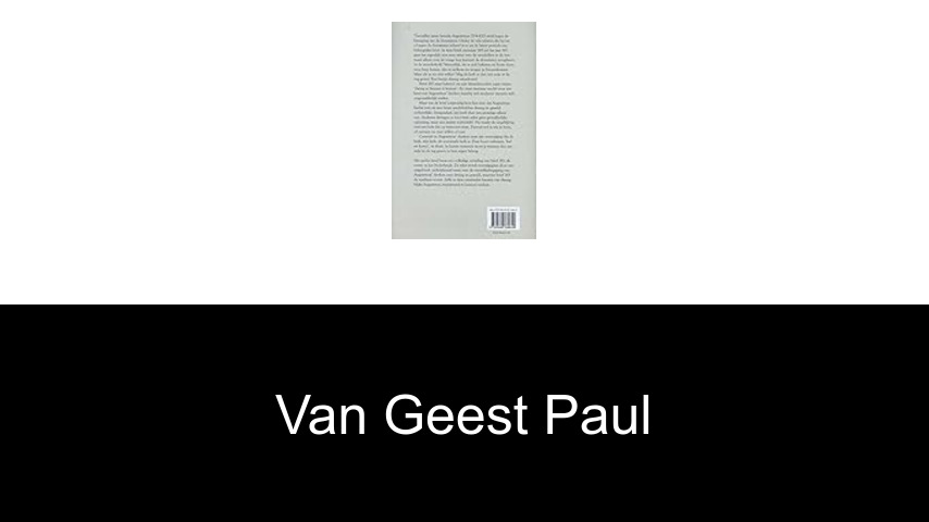 livres de Van Geest Paul
