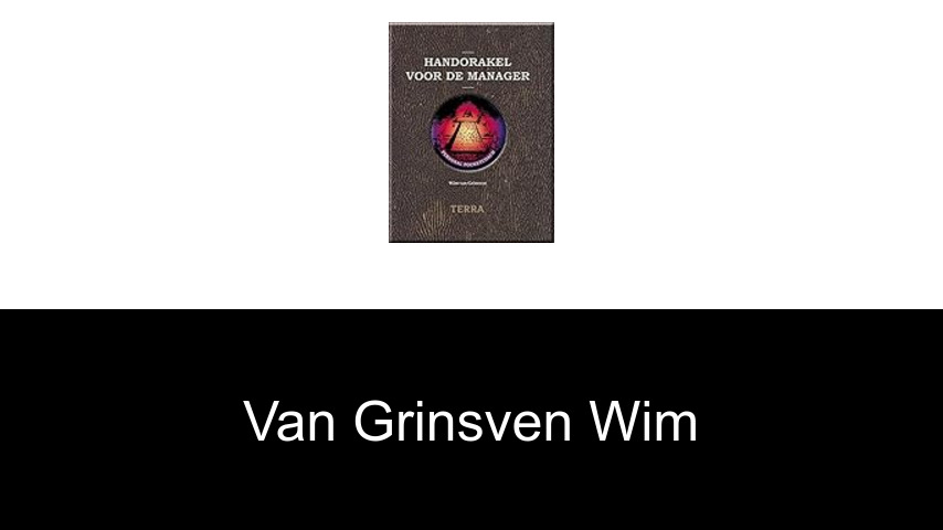 livres de van Grinsven Wim