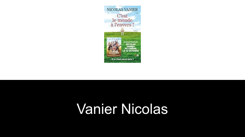 livres de Vanier Nicolas