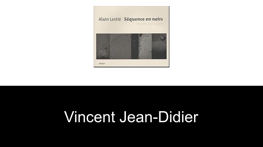 livres de Vincent Jean-Didier