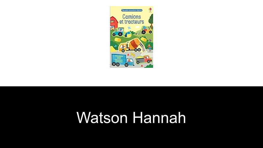 livres de Watson Hannah