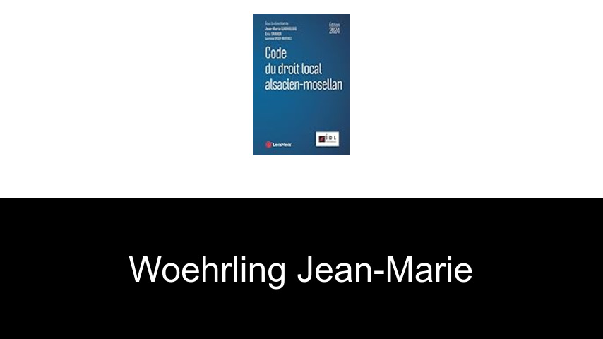 livres de Woehrling Jean-Marie