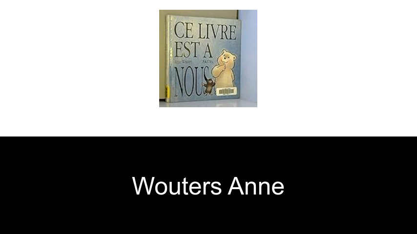 livres de Wouters Anne