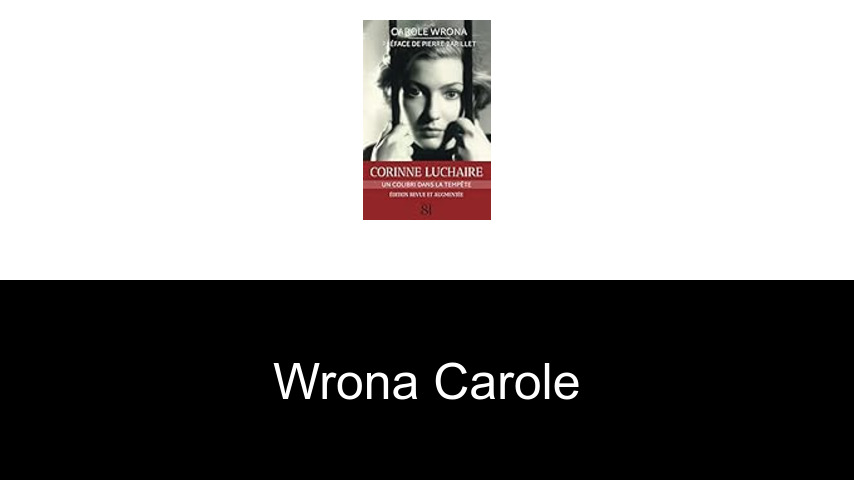 livres de Wrona Carole