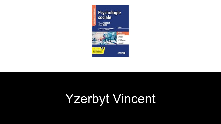 livres de Yzerbyt Vincent